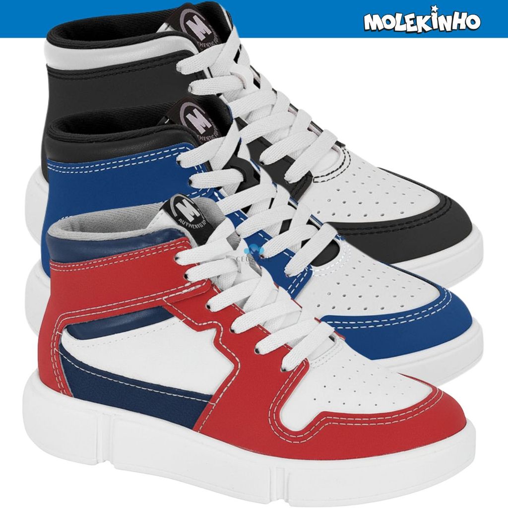 Tênis Molekinho Infantil Menino Cano Alto Casual Esportivo Original em Oferta na Shopee