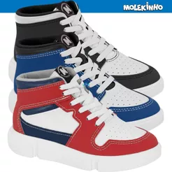 Tênis Molekinho Infantil Menino Cano Alto Casual Esportivo Original