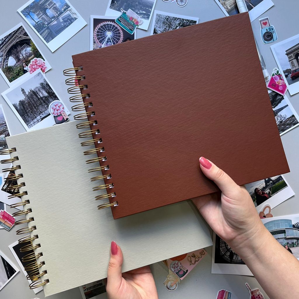 Álbum de Fotos Scrapbook Grande 23x25cm e A5 - 30 folhas Brancas 240g - Presente Namorado Cappuccino em Oferta na Shopee