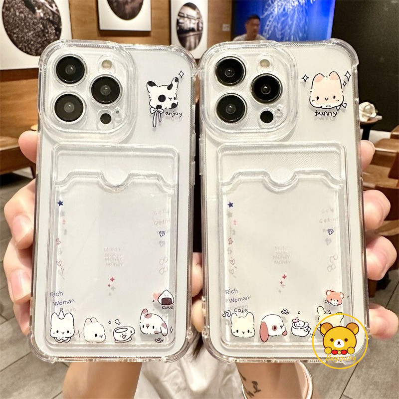 Capa De Suporte De Cartão De Cachorrinho Fofo Para Samsung Galaxy A07 A17 A05 A05S A24 A04 A04E A04S M04 M13 A54 A34 A14