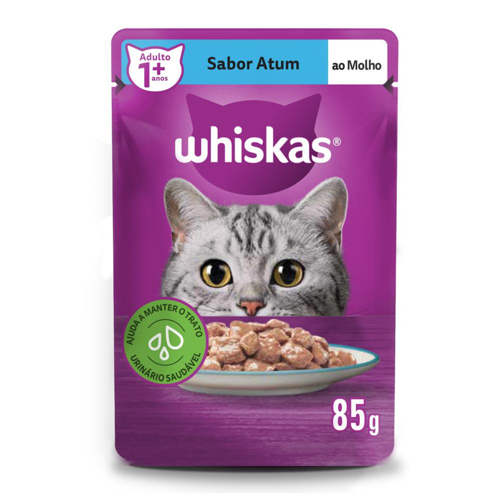 Ração Úmida Sachê Atum ao Molho para Gatos Adultos 85 g Whiskas