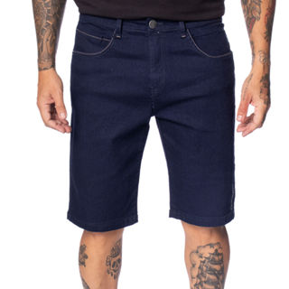 Bermuda Jeans Masculina Gangster Reta Azul Escuro em Oferta na Shopee