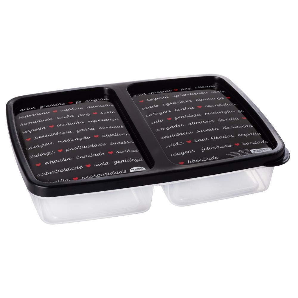Pote Porta Frios 2 Divisórias Presunto Queijo Preto Palavras Plasútil em Oferta na Shopee