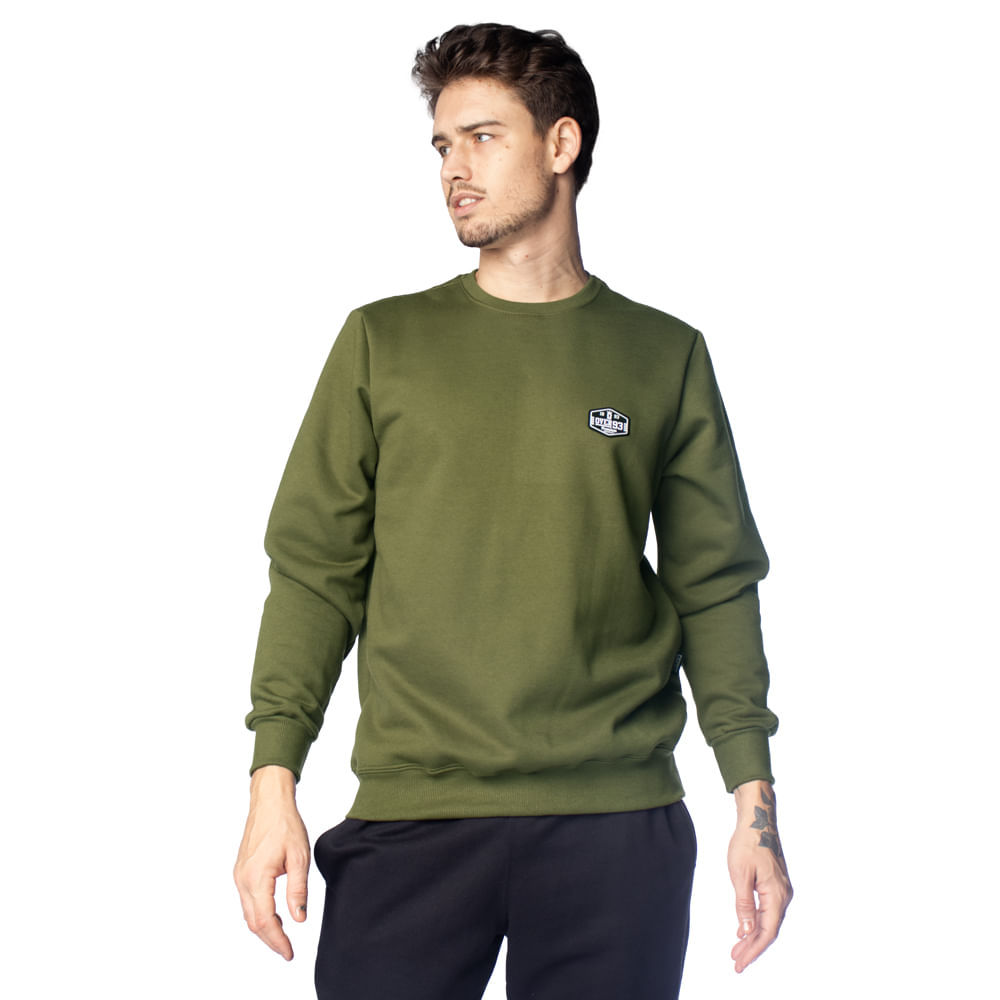 Moletom Masculino Over Surf Básico Verde Escuro em Oferta na Shopee