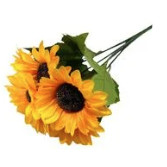 Buquê de Girassol Grande com 5 Flores Artificiais 30cm
