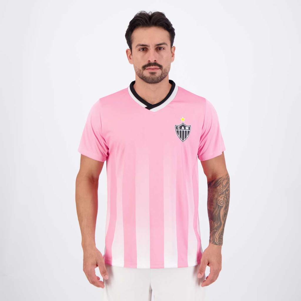 Camisa Atlético Mineiro Flora Rosa em Oferta na Shopee