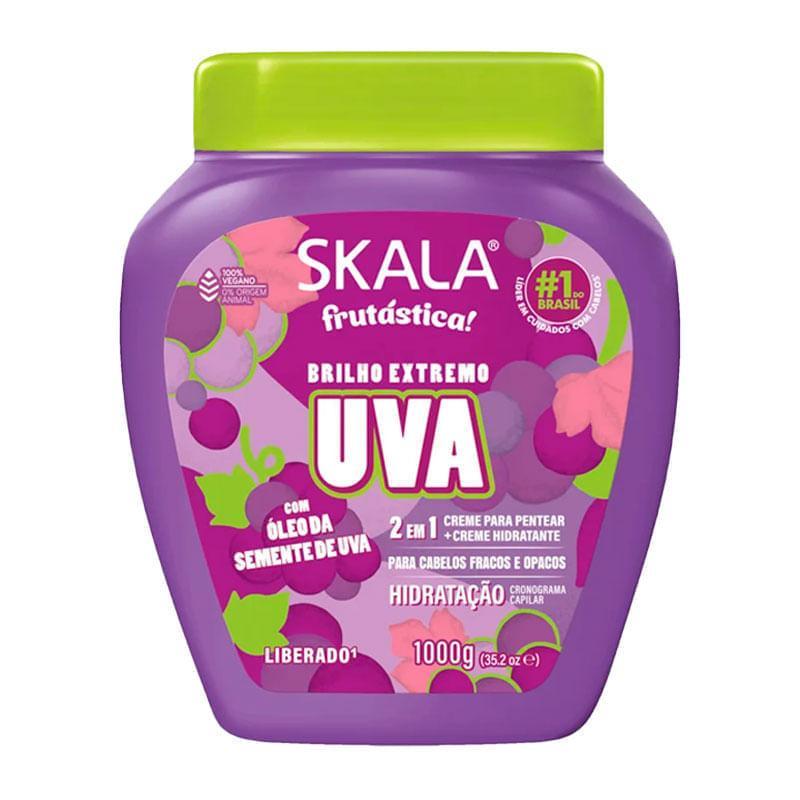Creme para Pentear + Creme Hidratante Skala Frutástica Brilho Extremo Uva 1kg em Oferta na Shopee
