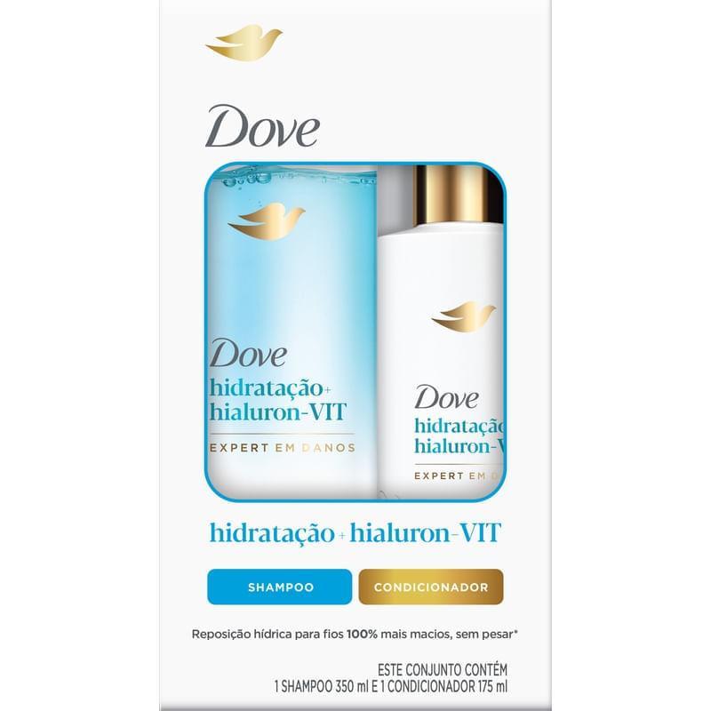 Kit Shampoo Dove 350ml + Condicionador Dove Hidratação+ Hialuron-Vit Expert em Danos 175ml em Oferta na Shopee