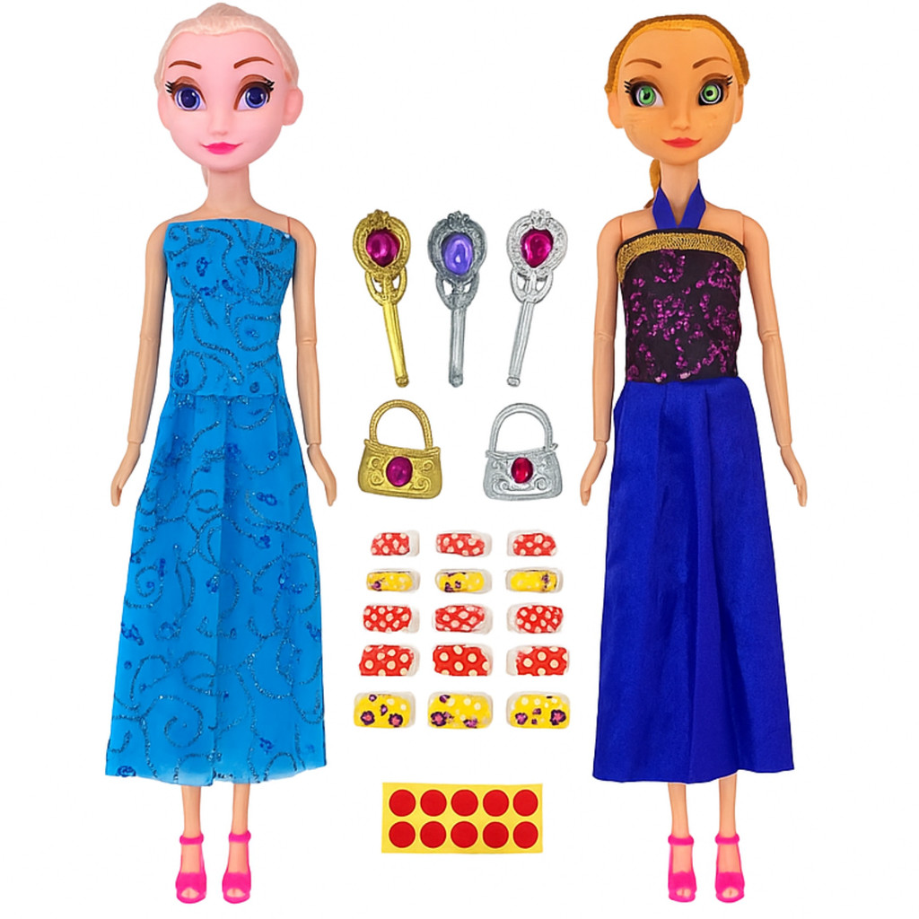 Boneca Frozen Elsa e Anna Kit com 2 bonecas Infantil com acessórios Brinquedo