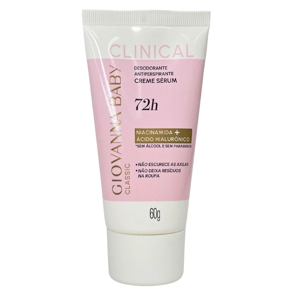 Desodorante Creme Sérum Bisnaga Classic Clinical 72h Vegano Giovanna Baby 60g