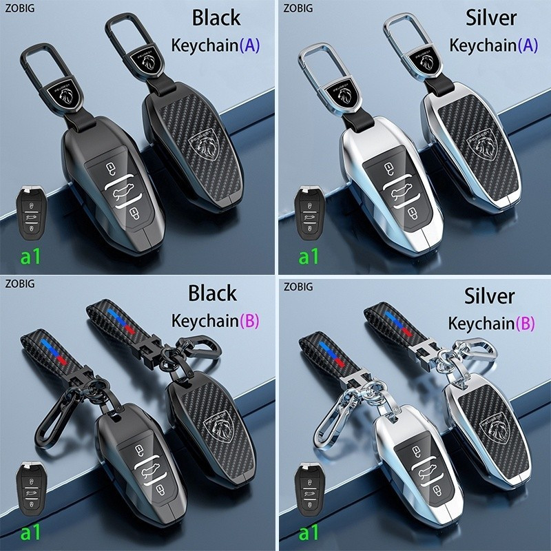 ZOBIG Liga De Zinco ABS Fibra Carbono Padrão Chave Do Carro Capa Peugeot 207 3008 208 308 2008 307 508 408 Acessórios 20