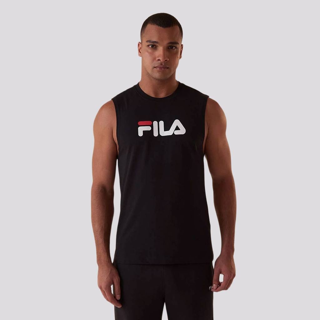 Regata Fila Letter Preto e Vermelho em Oferta na Shopee