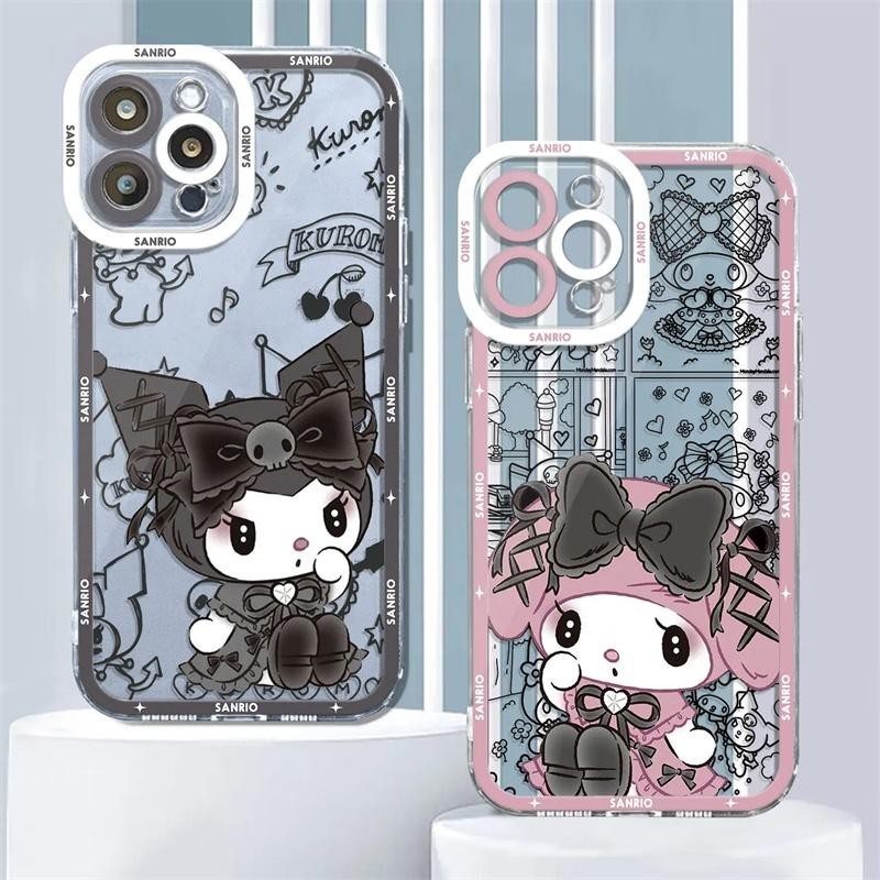 Bonito Kuromi Melodia Caso Para iPhone 16 Pro Max 11 12 13 14 15 16 Plus 12 Mini XS XR 7 8 Transparente em Oferta na Shopee