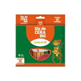 Giz de Cera 12 Cores Grosso 10x100mm Leo&Leo Leonora - 4462 em Oferta na Shopee