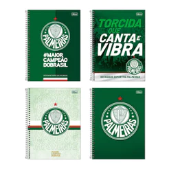 Caderno espiral capa dura universitário 10x1 160 folhas Palmeiras Tilibra