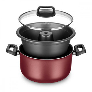 Conjunto Forma de Pudim Banho Maria MTA Cristal 20cm Cereja - 8923 em Oferta na Shopee