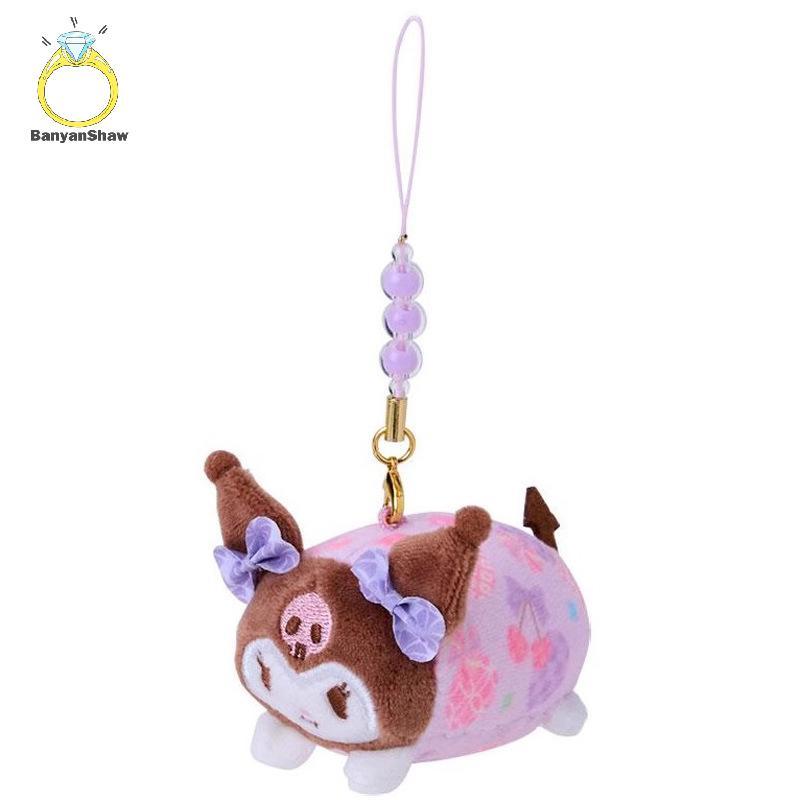 [BANY] Kawaii Hello Kitty My Melody Kuromi Candy Series Pingentes De Pelúcia Anime Sanrio Coração Feminino Boneca Fofa D