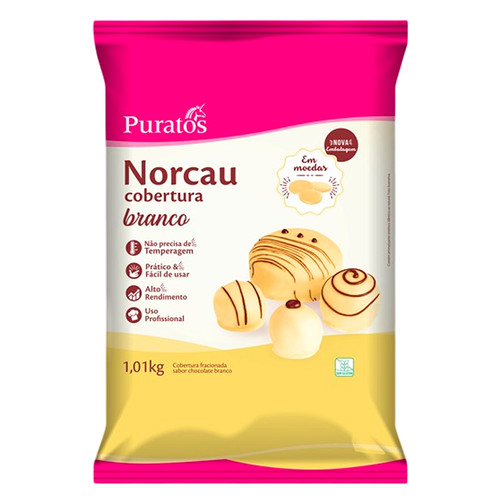 Cobertura Chocolate Branco Fracionado Norcau 1,01kg Puratos