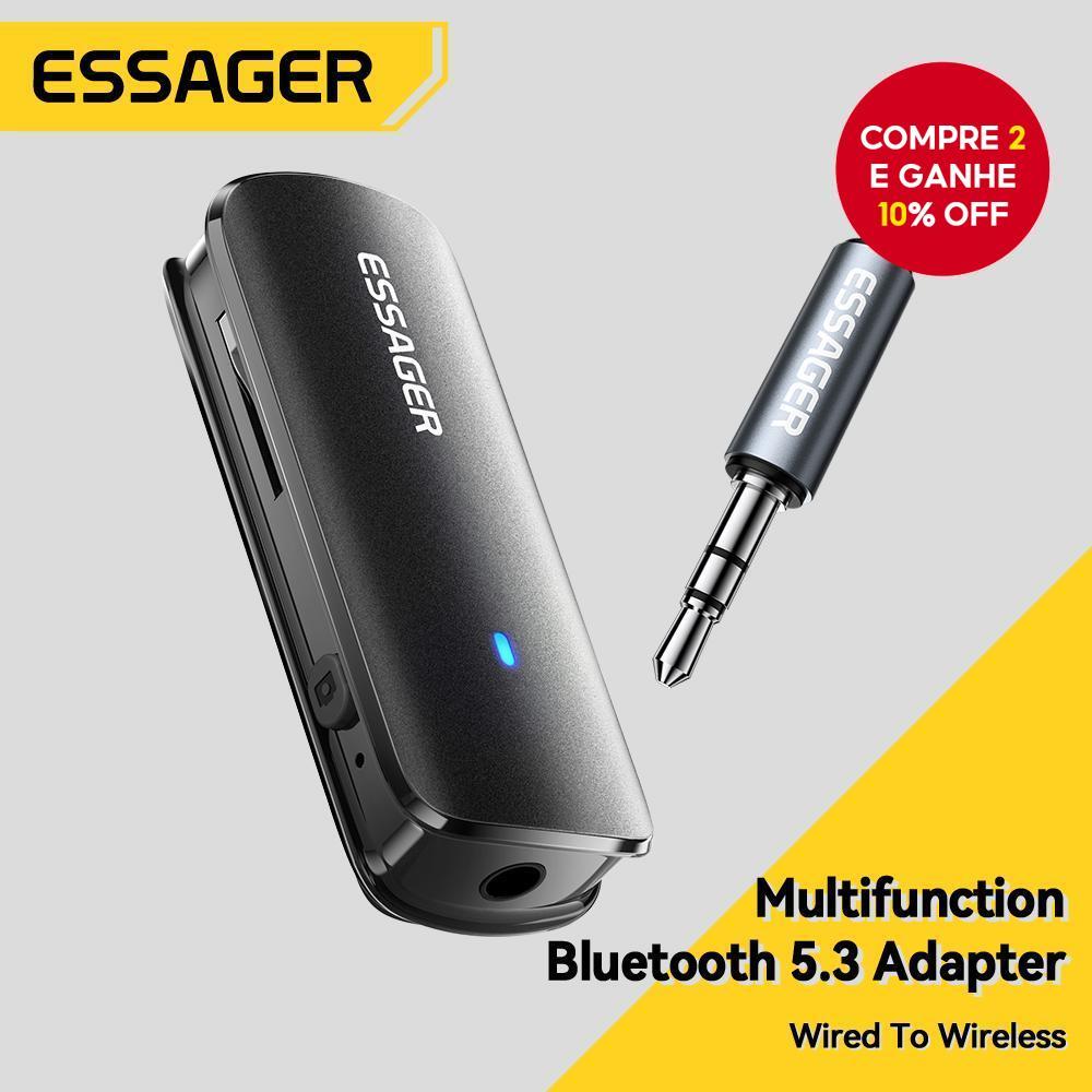 Essager Adaptador Multifuncional Bluetooth 5.3 Tipo C 3.5mm Cabo de Áudio TF Suporte de Slot para MobiIe Phone e PS5