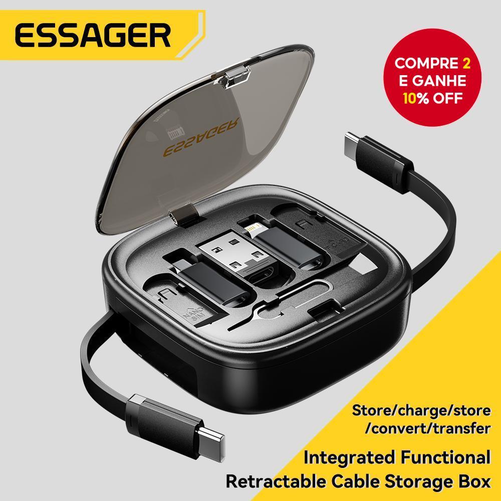 Essager 60W Cabo Esticável 3A Carregamento Rápido e Transmissão de Dados 480Mbps