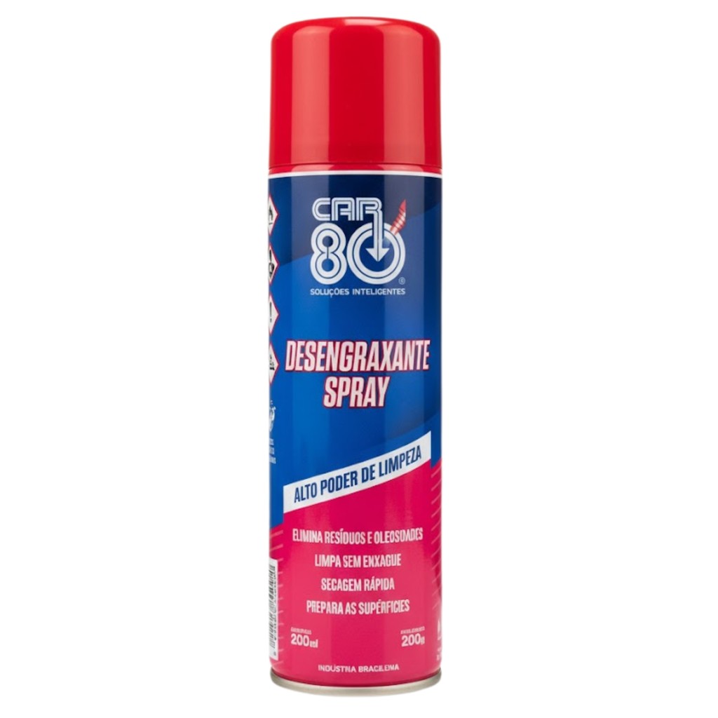 Desengraxante Spray CAR 80 320ml Limpa Motor Peças Graxa Óleo Pesado Sujeiras