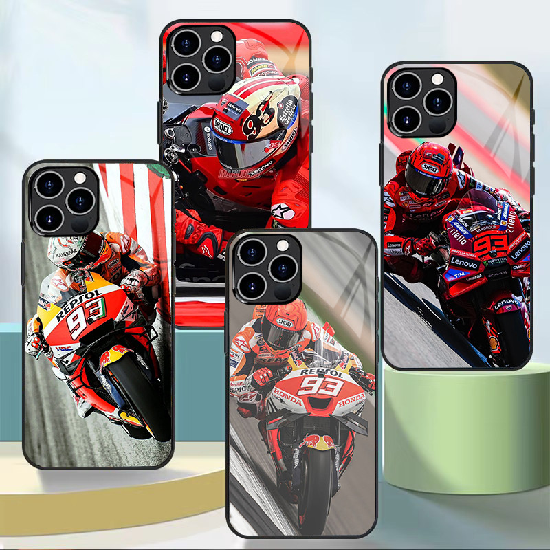 Marc Marquez 93 04 Capa De Telefone De Vidro Para Iphone 11 12 Mini 13 14 Plus 15 16 Pro Max