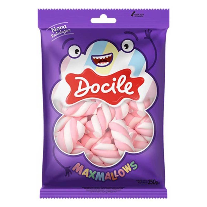 Marshmallow Maxmallows Twist Rosa E Branco Docile 220g em Oferta na Shopee