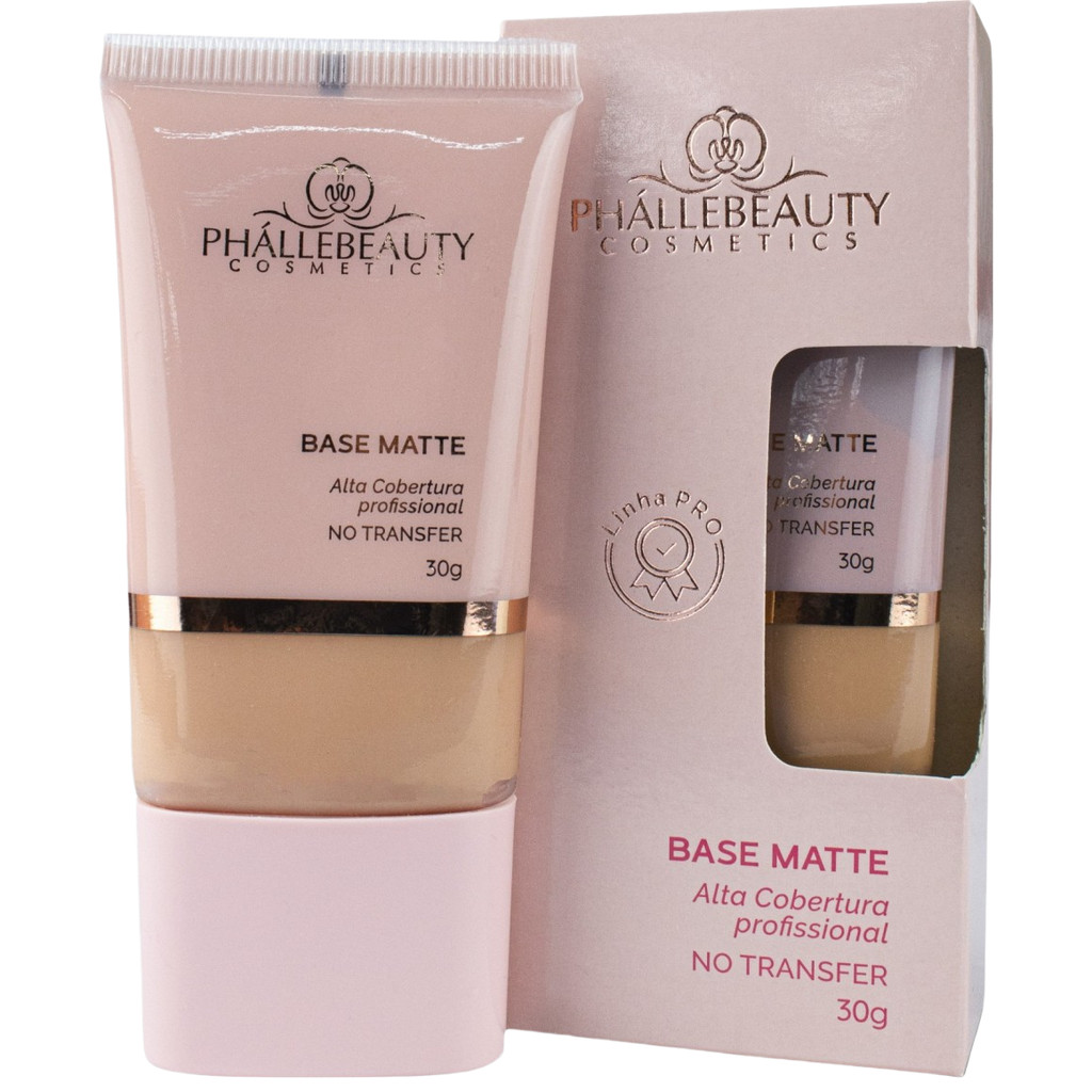 Base Líquida Matte Phállebeauty 30g - Tecnologia de Cobertura Inteligente com Finish Ultra Matte