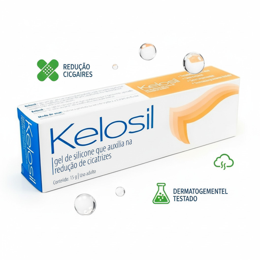 Gel Silicone Kelosil Original Redução Cicatriz e Queloide Pós Cirurgia Secagem Rápida