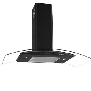 COIFA FOGATTI DE PAREDE CLEAN VIDRO CURVO BLACK 90CM 127V em Oferta na Shopee