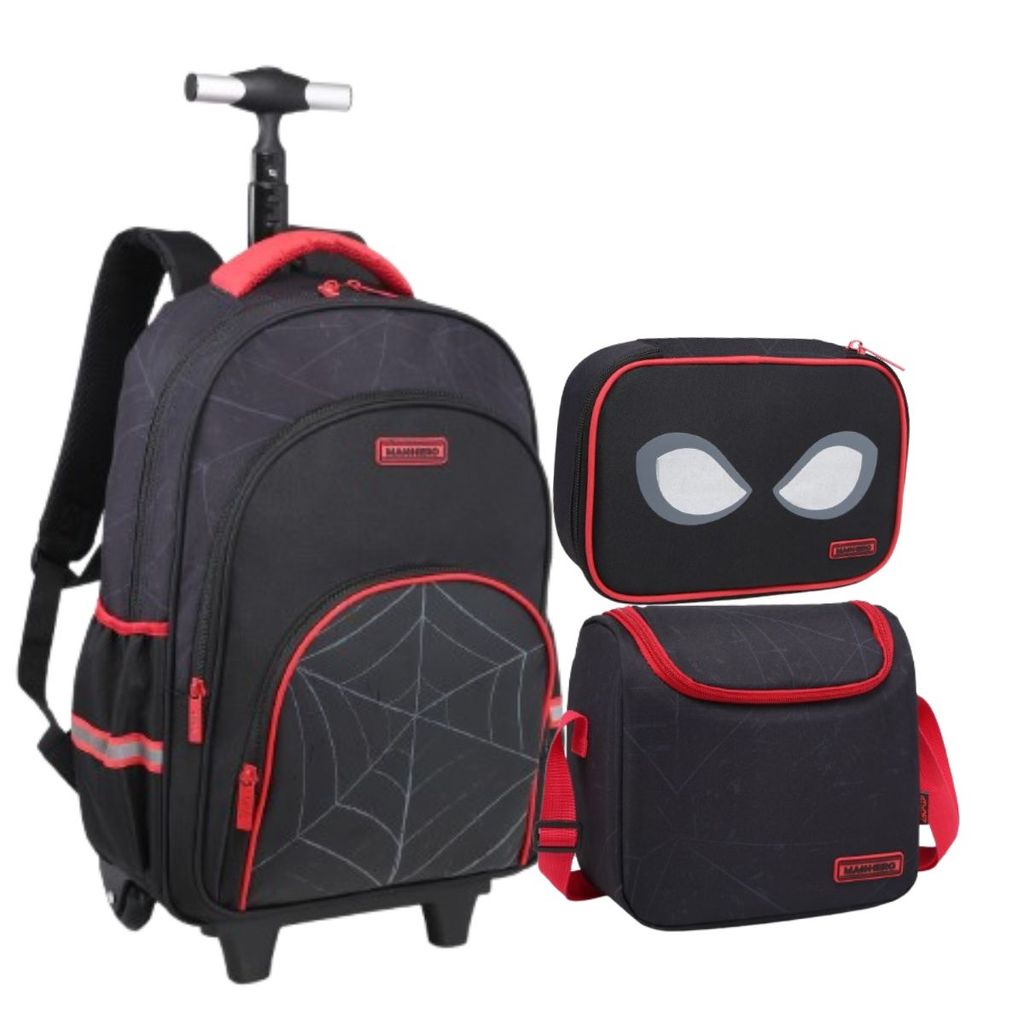 Mochila Rodinha Infantil Menino Kit 3 Peças Escolar Grande em Oferta na Shopee