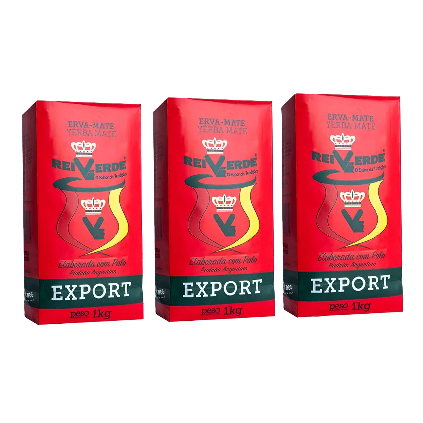 Kit 3 Erva Mate Export Elaborada com Palito Rei Verde 1kg