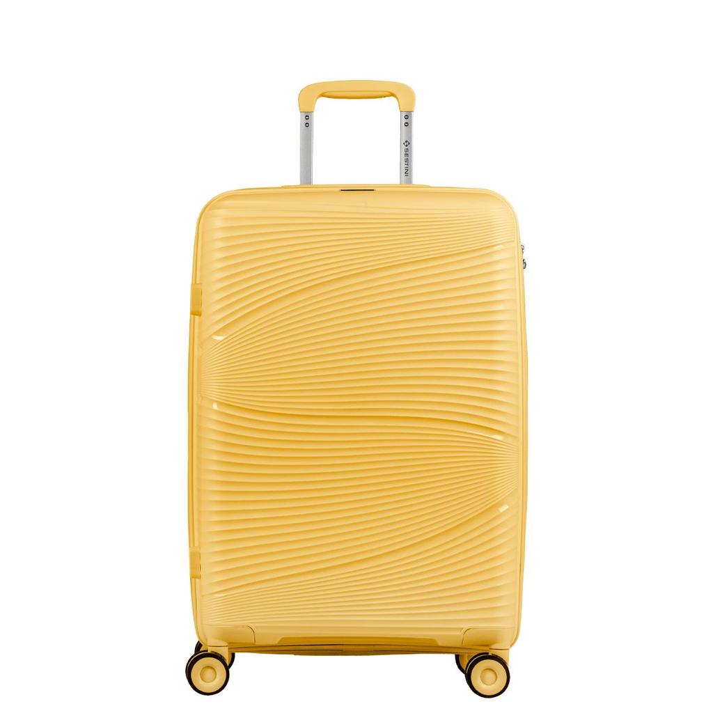 Mala de Viagem Média com Rodas 360º PP Joy - Amarelo em Oferta na Shopee