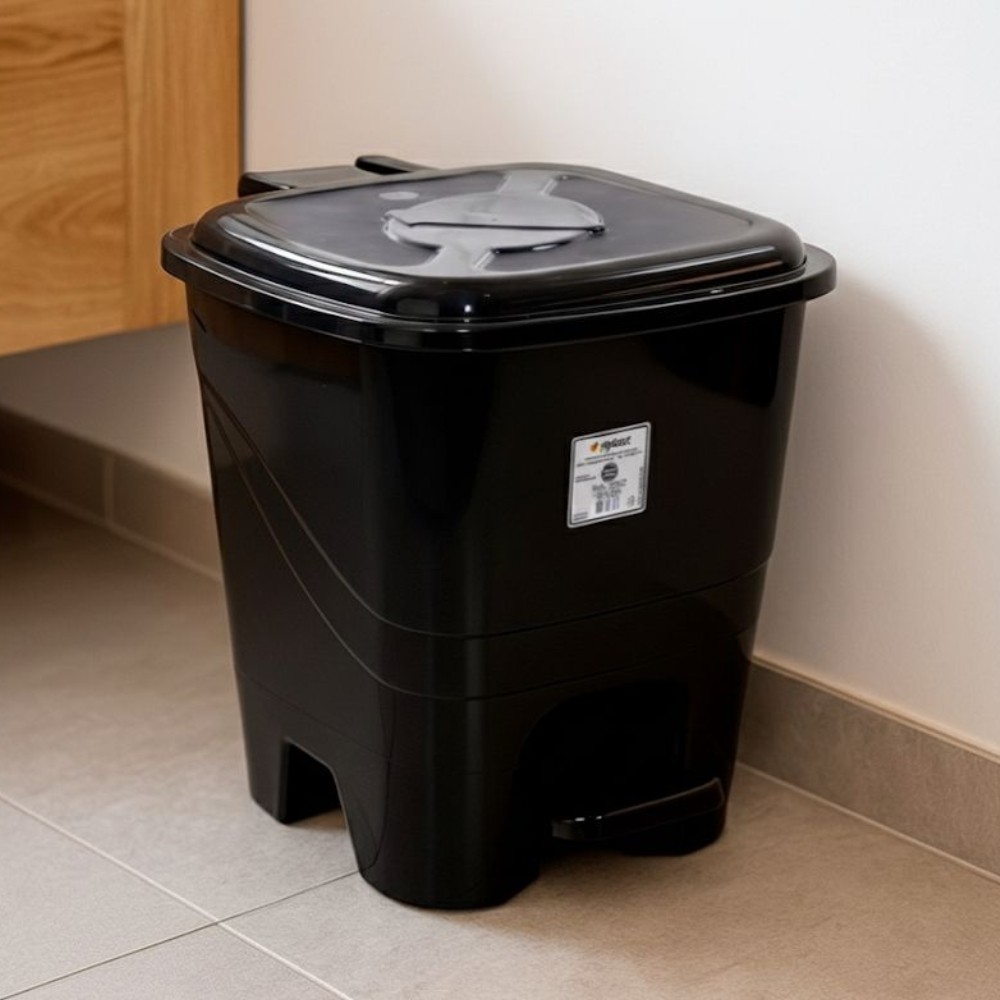 Lixeira Preta 7,5lt ou  14 Litros Inplast Cozinha ou Banheiro Black em Oferta na Shopee