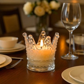 Kit Castiçal De Vidro Formato Coroa Porta Vela em Oferta na Shopee