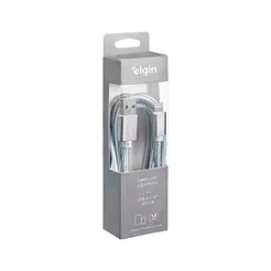 Cabo USB 2.0 Lightning Nylon Cinza - 1,5M 480Mbps Compatível com Aparelhos Apple