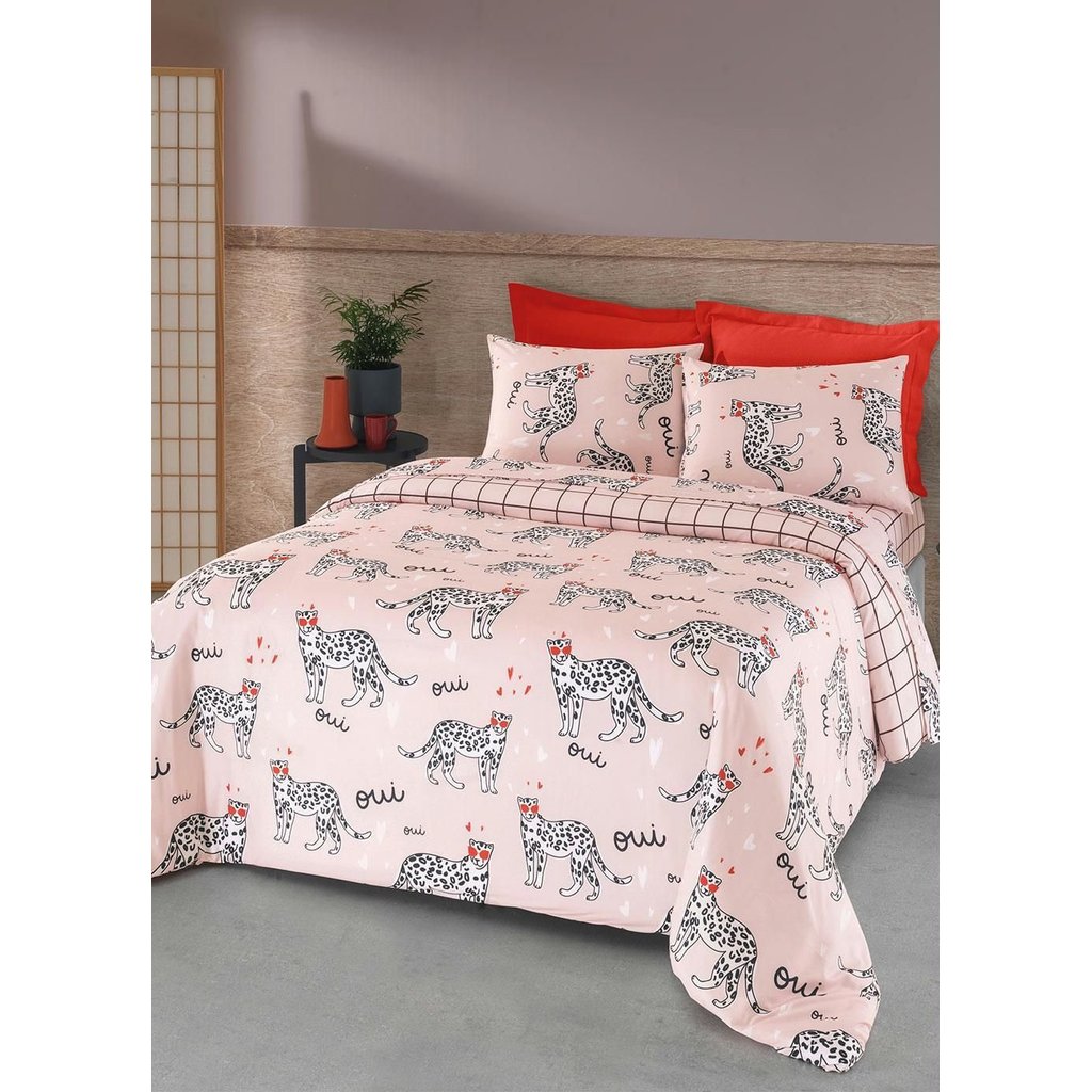 Jogo Capa De Edredom Queen 3 Peças Rosa