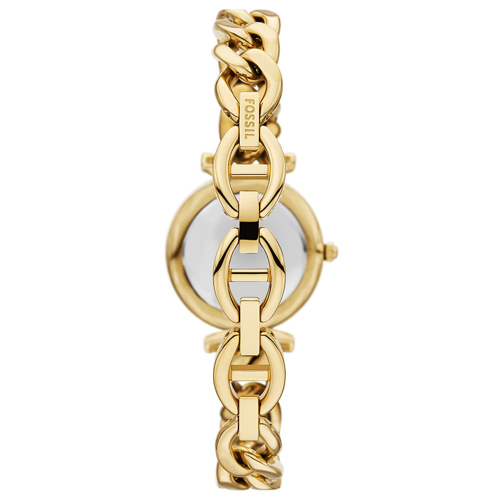 Detalhes do Relógio Fossil Feminino Carlie Dourado - ES5387SET/1DN