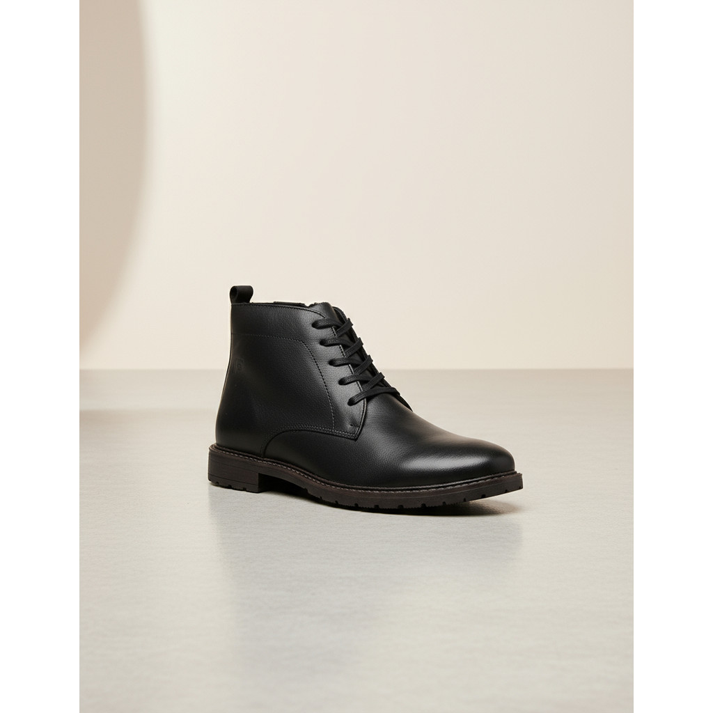 Bota Coturno Cano Baixo Todo Em Couro Conforto Legitimo