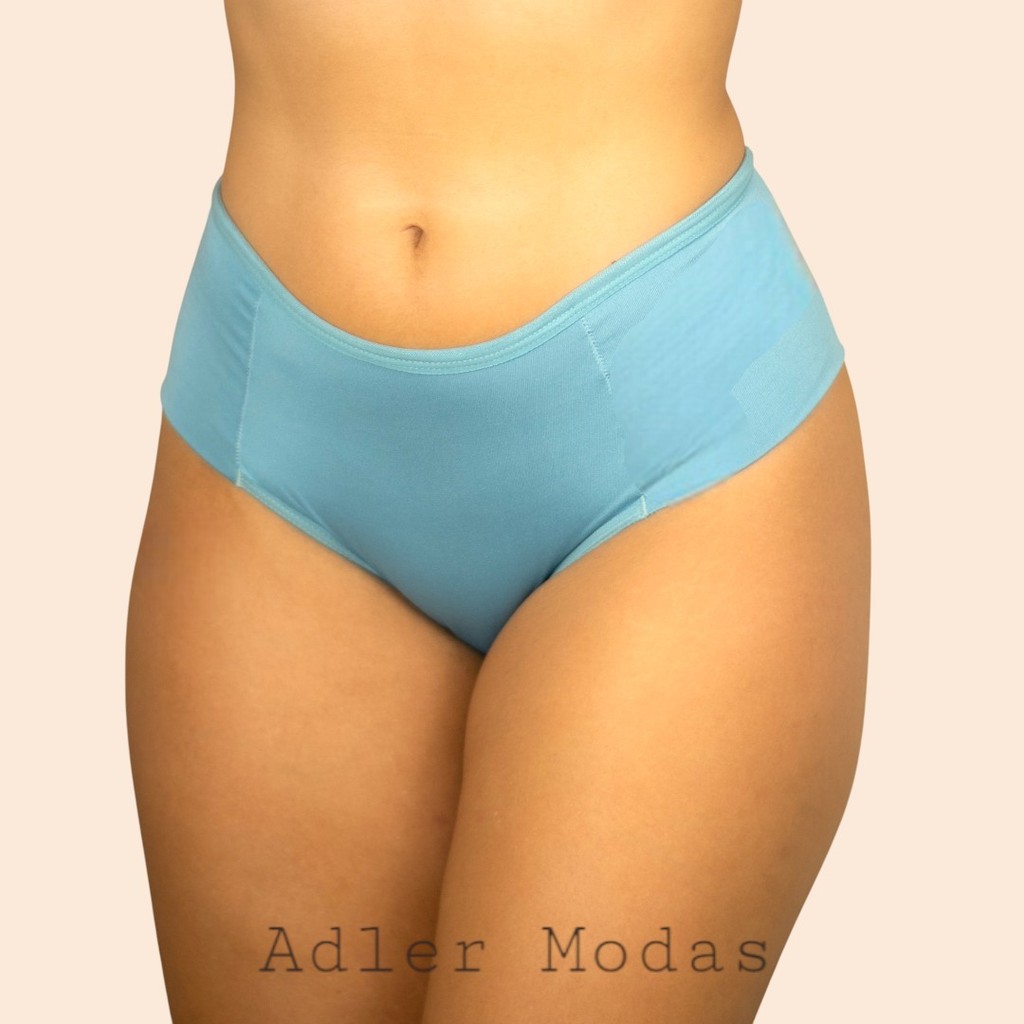 KIT Calcinha Calçola Cintura Alta Lisa Redutora de Medidas Luxo Lateral Larga Conforto Lingerie