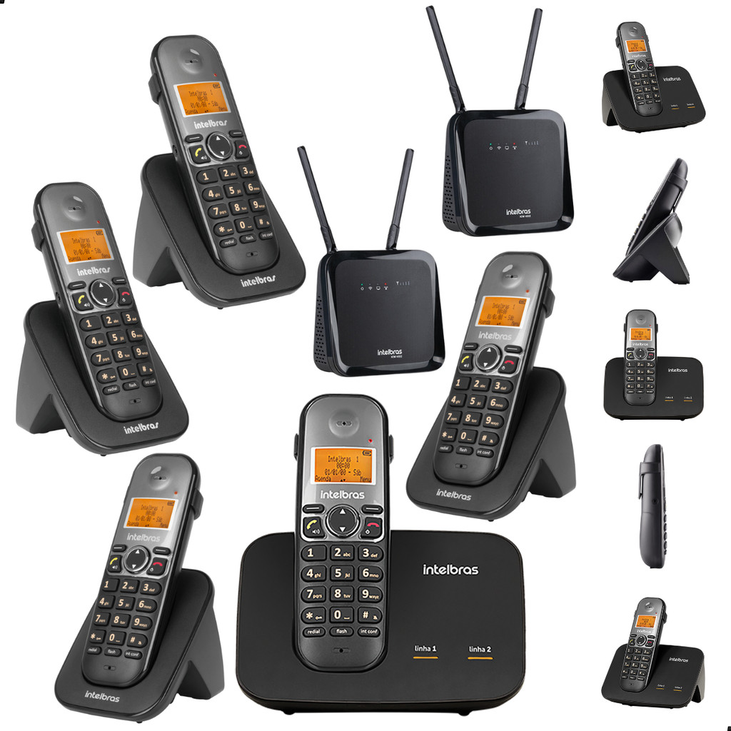 Aparelho Telefone Intelbras TS 5150 Dual Chip 4G com Bina Viva Voz e 4 Ramais Extras Para Empresa