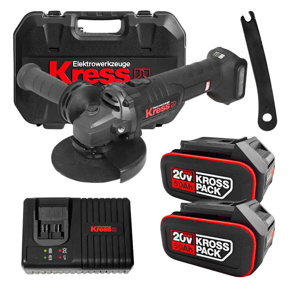 Esmerilhadeira 5" 20V Brushless KUH10.3 2 Bat 5.0Ah Carreg Bivolt - KRESS