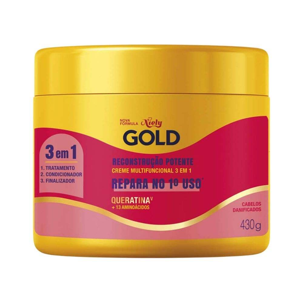 Creme Capilar Niely Gold Trat Reconstrução 430g em Oferta na Shopee