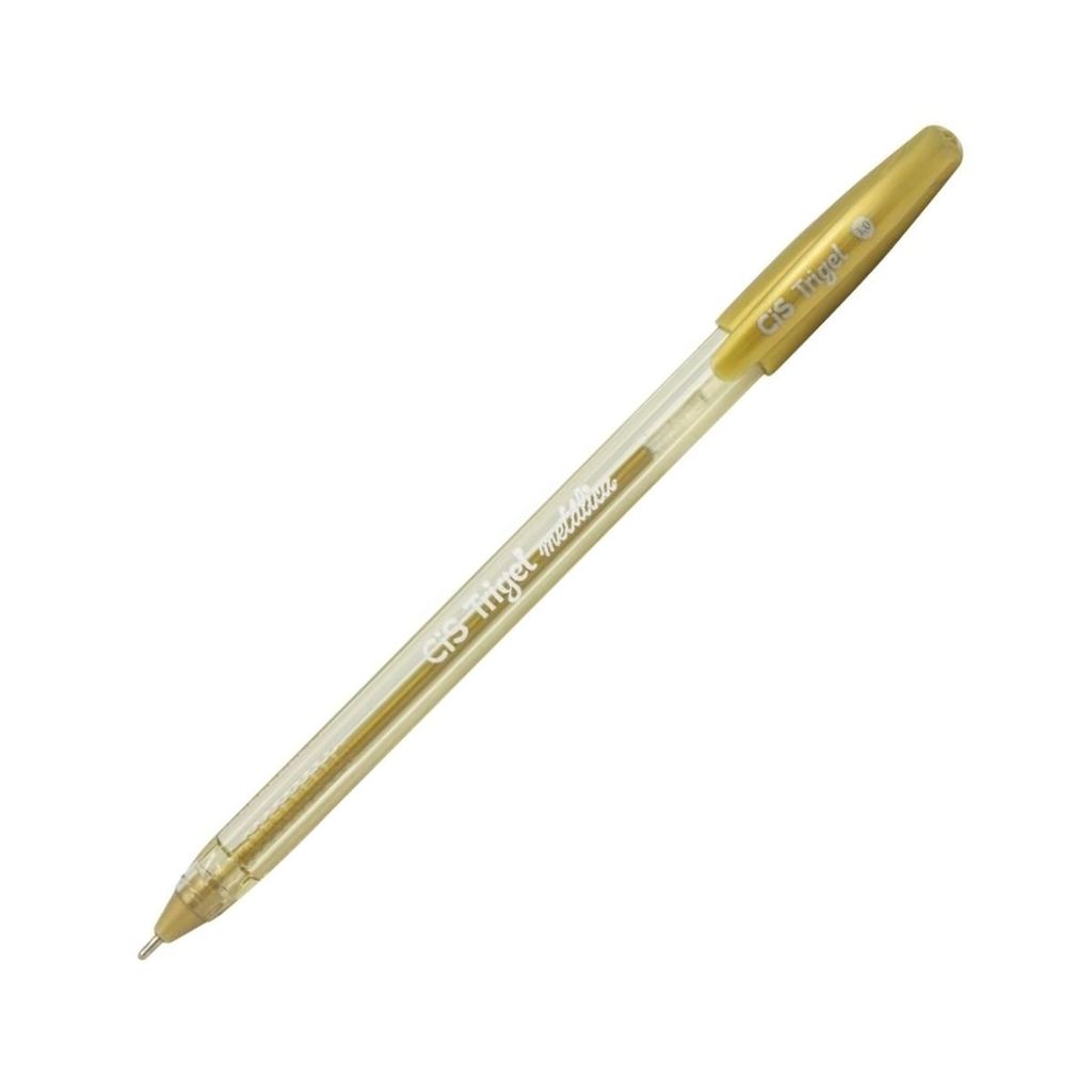 Caneta Gel Escolar Trigel Glitter Metálica Ouro Ponta 1.0 Escrita Dourado Aula Lettering Colorido