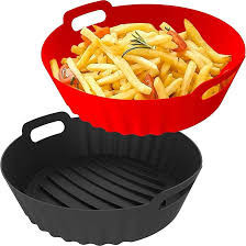 Forma de Silicone Para Air Fryer Redonda Fritadeira Eletrica Forma Assadeira