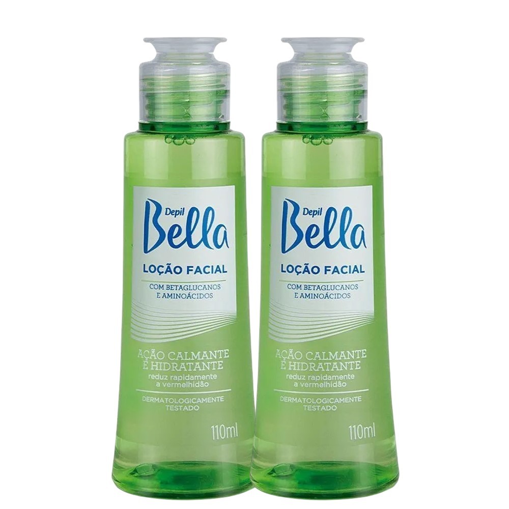 Kit 2 Loção Pós Sol Pós Depilação Facial Calmante e Hidratante Depil Bella 110ml
