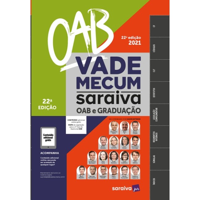 VADE MECUM OAB E GRADUAÇÃO - 22  EDIÇÃO 2021 [HARDCOVER] EDITORA SARAIVA