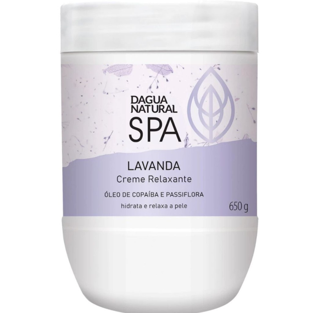  D’água Natural SPA - Creme Massagem Relaxante Pele Macia Lavanda Super Hidratante 650G