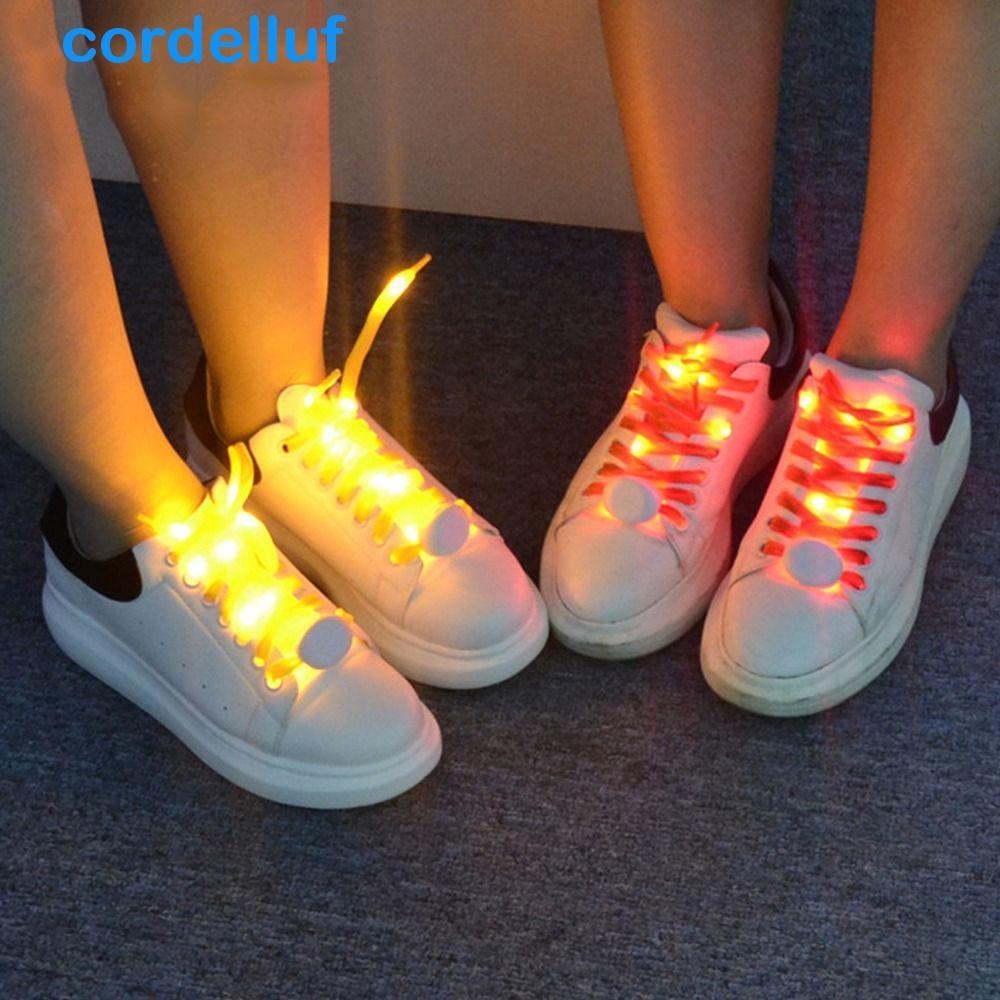 CORDELLUF Led Cadarços Mulheres Sapatos De Patinação Decoração De Festa Luminosos Cruz Trança Cinta
