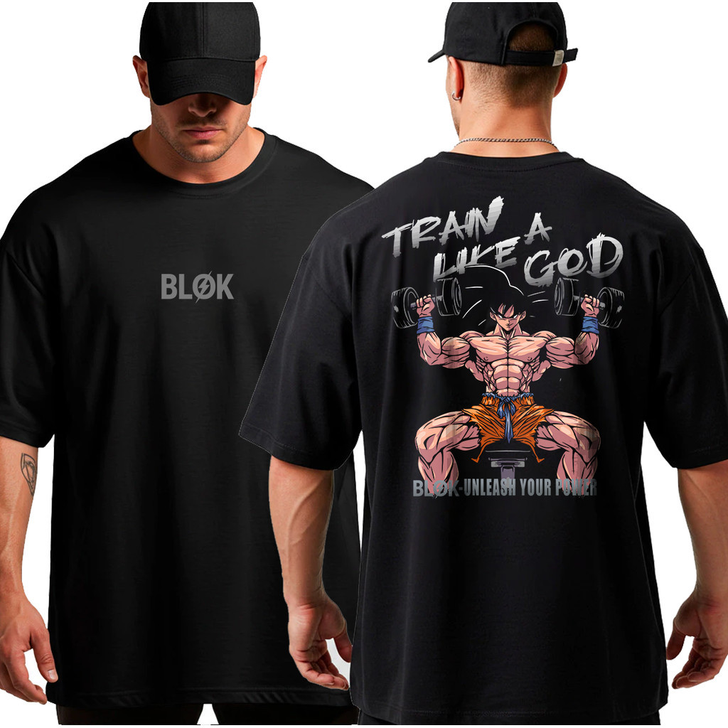 [Camiseta Premium em Algodão Puro]GXG Camiseta Oversized Academia Train Like God para Treino Musculação Streetwear 100% 